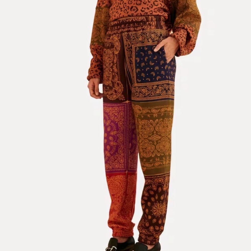 Farm Rio Multicolor Patchwork Joggers - image 7
